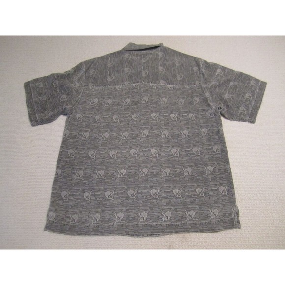 Bermuda Bay Shirt Adult XL Gray Hawaiian Summer Relax Vacation Mens Button Up - Picture 4 of 8